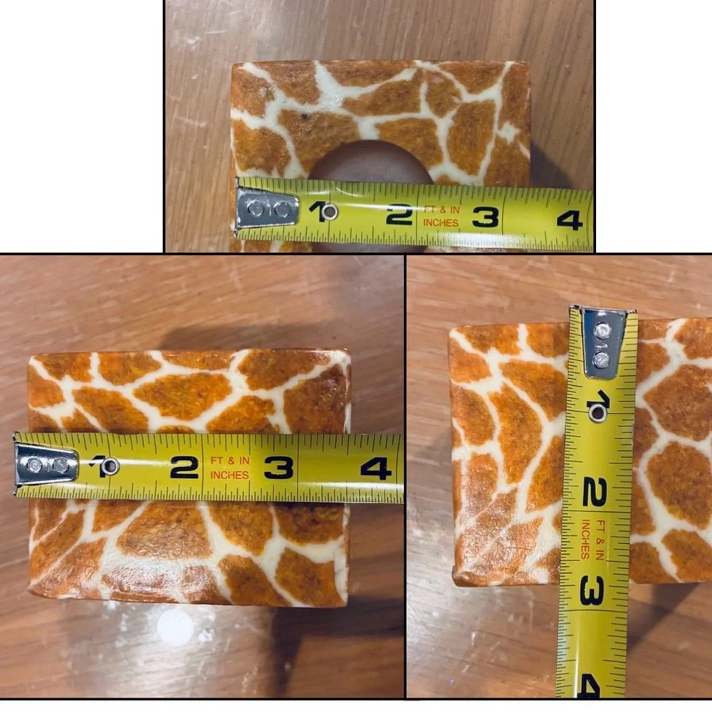 NWOT Animal Print Giraffe Print Candles Set (Ellipse & Square Candles)